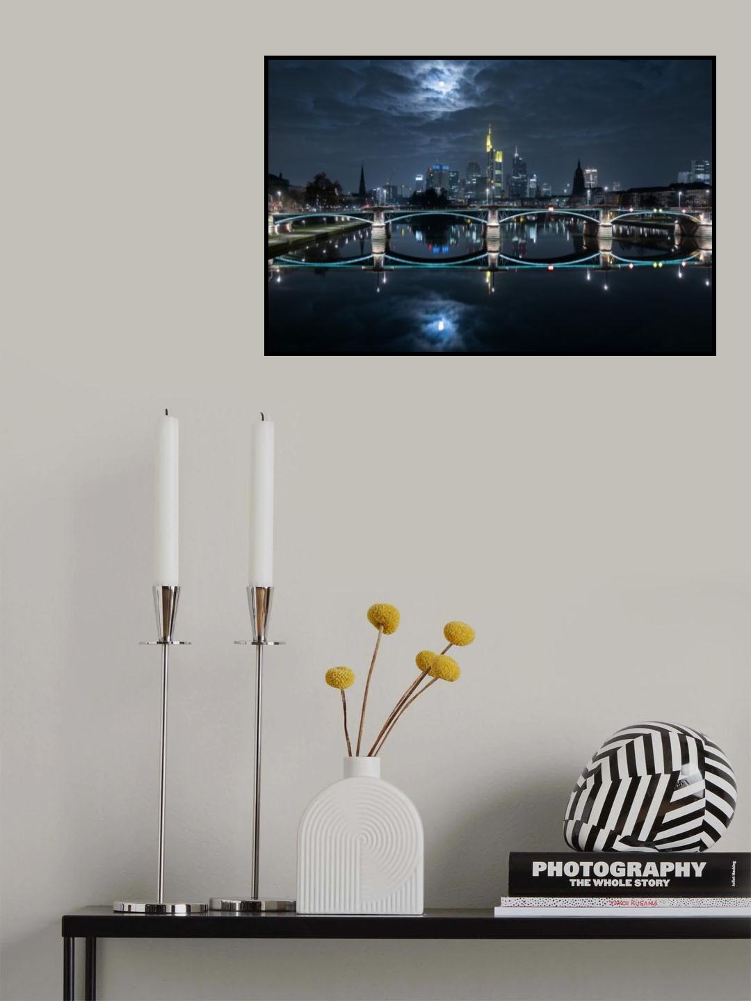 Frankfurt at Full Moon Poster och Canvastavla