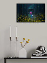 Japanese kimono and sea of fireflies Poster och Canvastavla