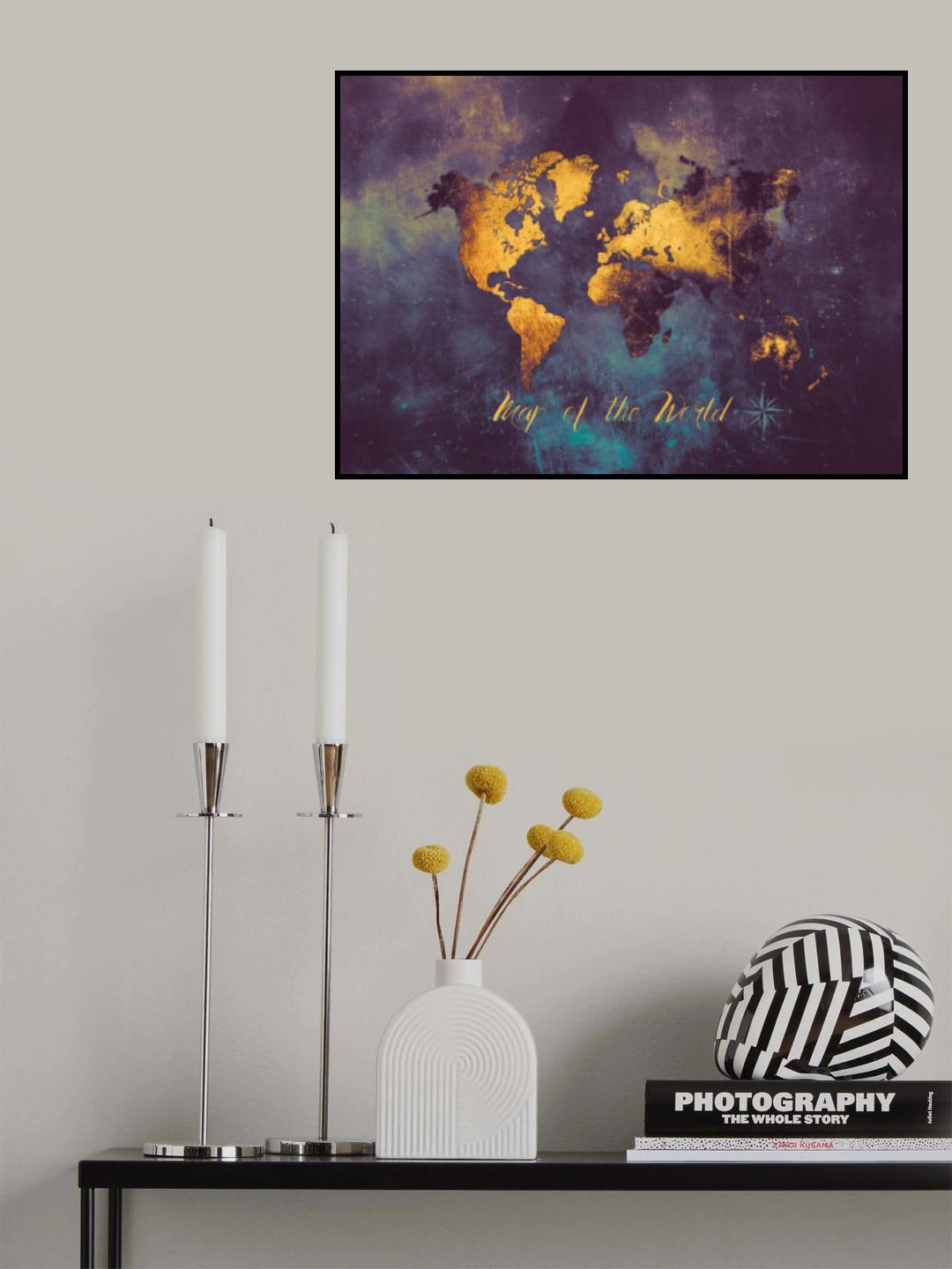 World map 14 Poster och Canvastavla
