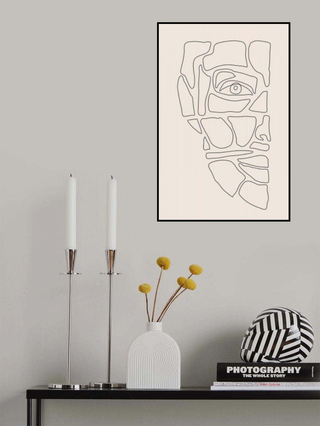 Abstract Face Lines #3 Poster och Canvastavla