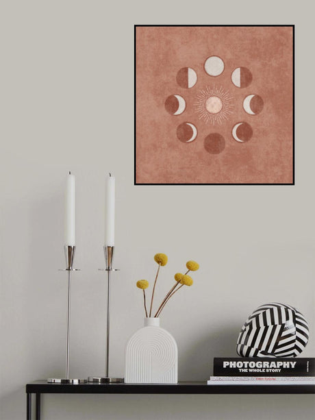 Somon Sun and Circle Moon Phase Poster och Canvastavla