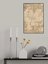 Map of Wichita (Kansas, USA) in sepia vintage style Poster och Canvastavla
