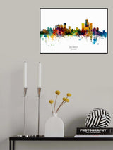 Detroit Michigan Skyline Poster och Canvastavla