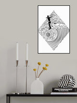 Surfer Line Drawing Poster och Canvastavla