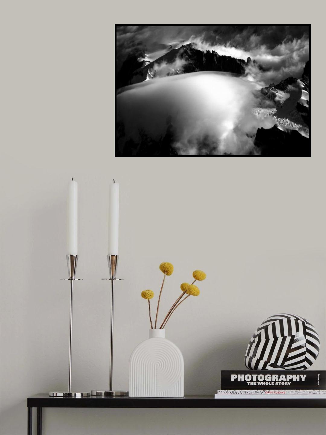 Sommet du Mount Blanc with clouds Poster och Canvastavla