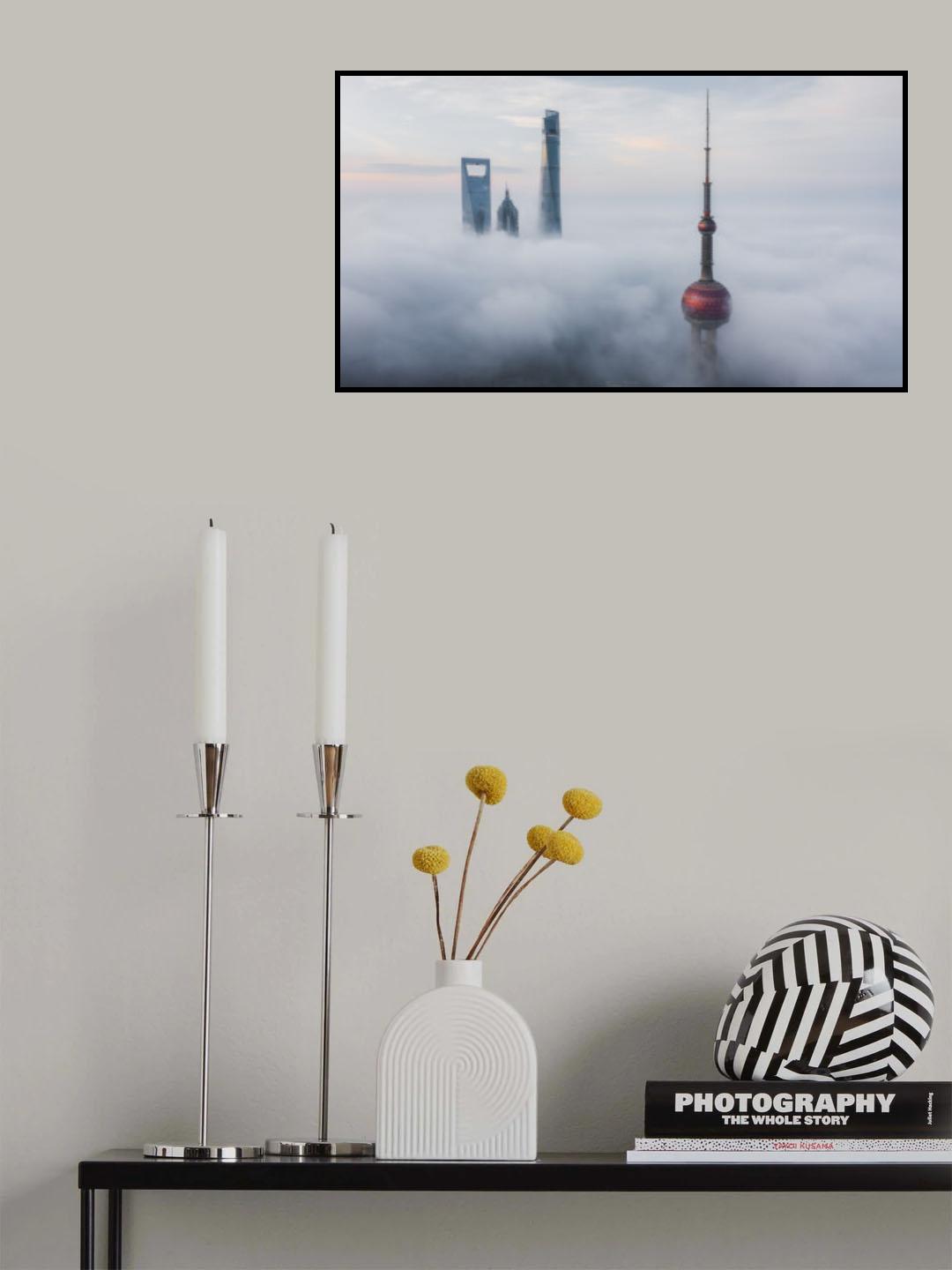 Shanghai in clouds Poster och Canvastavla