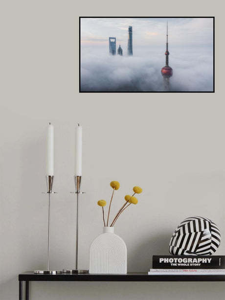 Shanghai in clouds Poster och Canvastavla