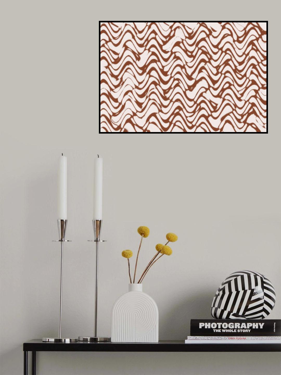 Wavey Beige Pattern Square Poster och Canvastavla