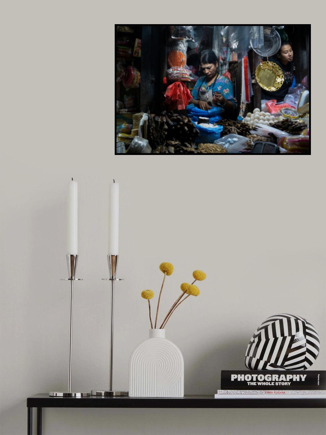 Assn Bazar Market at night, Kathmandu Poster och Canvastavla
