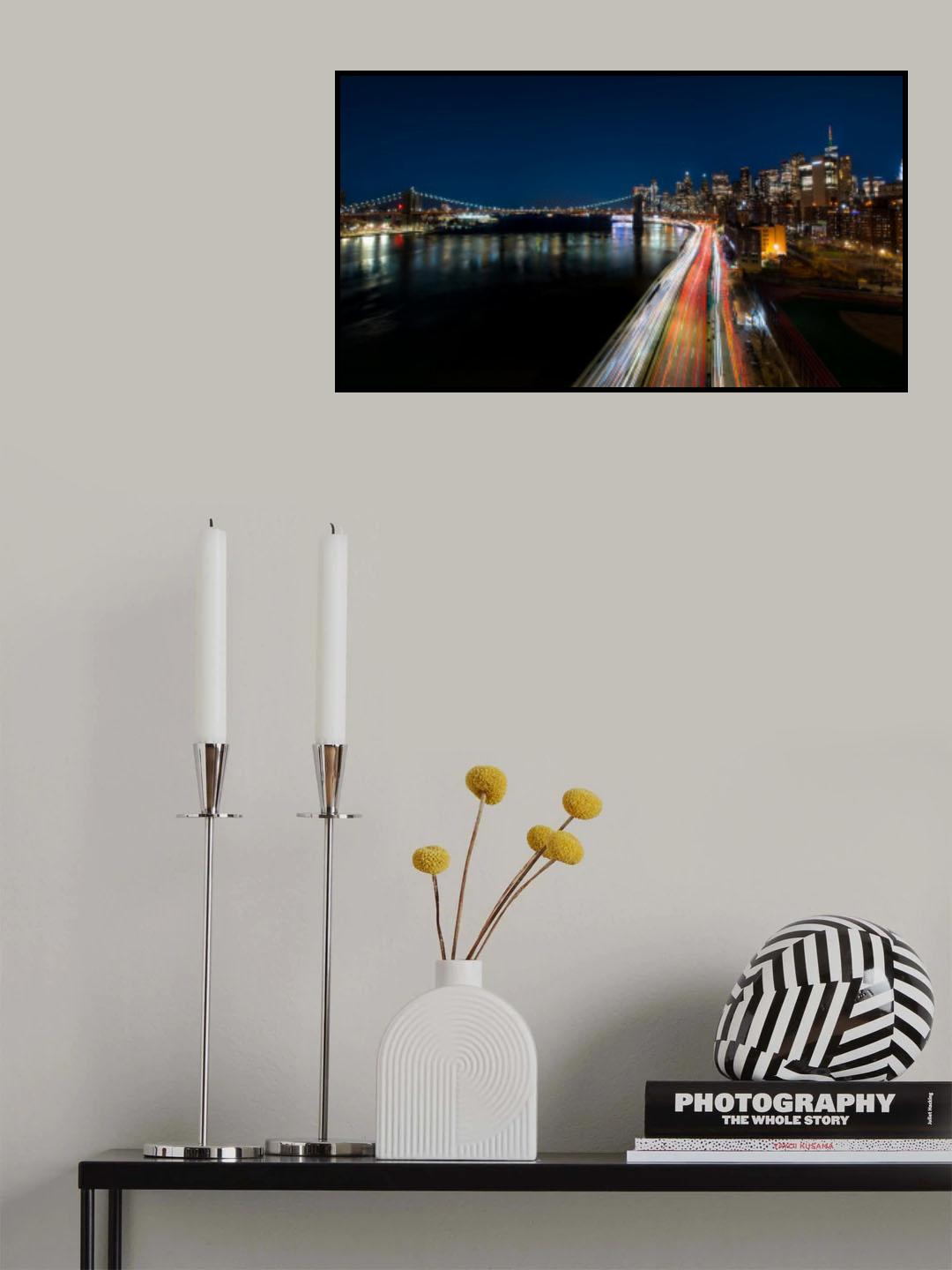 New York Light Night Poster och Canvastavla
