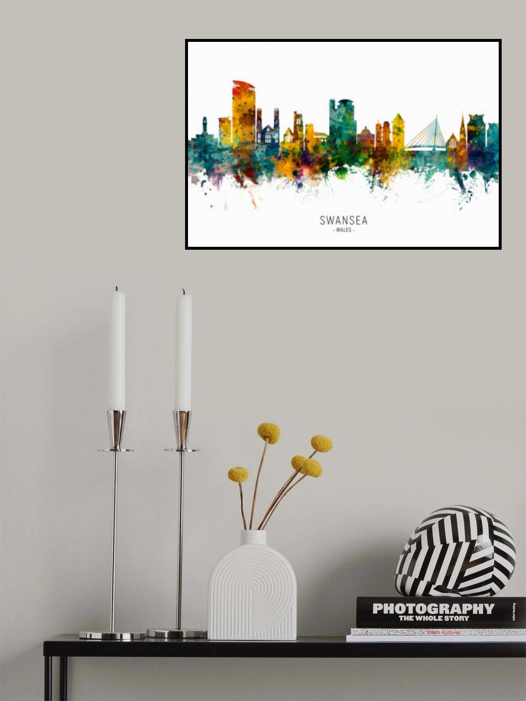 Swansea Wales Skyline Poster och Canvastavla