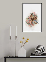 Bird House and rose lock Poster och Canvastavla