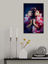 Double Red Line Poster och Canvastavla