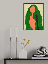 Green Hair Girl Poster och Canvastavla