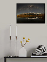 Snow Mountain Under Moonlight Poster och Canvastavla