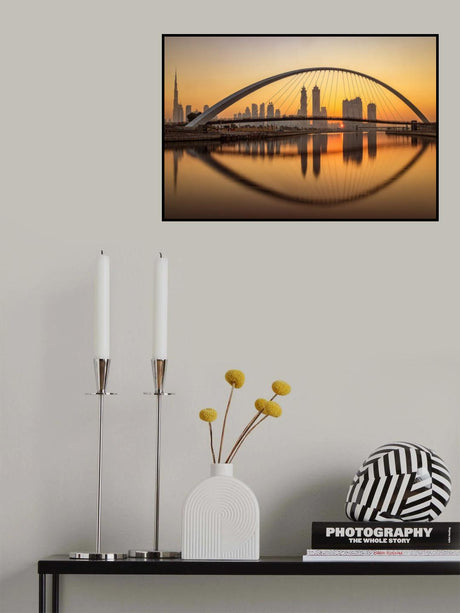 Sunrise at the Dubai Water Canal Poster och Canvastavla