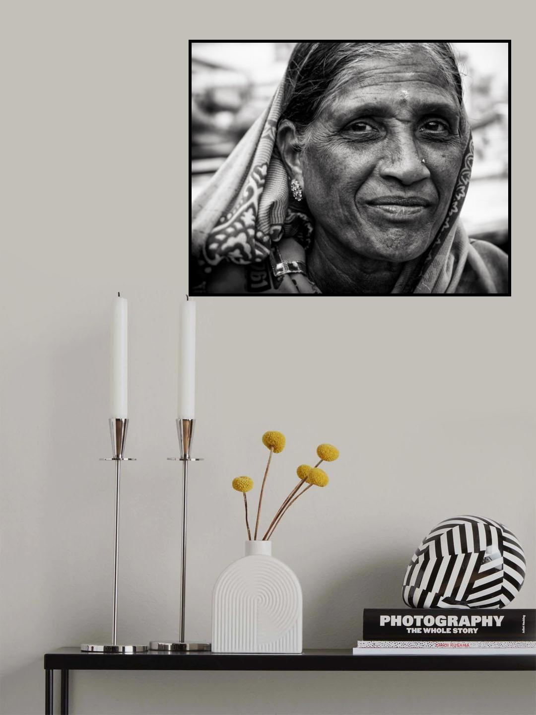 visiting Varanasi (bnw) Poster och Canvastavla