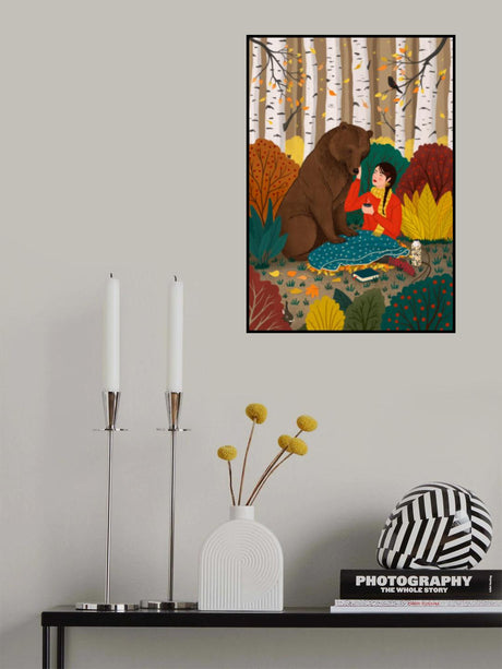 Picnic with a Bear Poster och Canvastavla