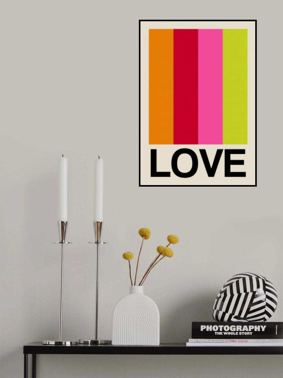 Retro Stripe LOVE Fruit Poster och Canvastavla