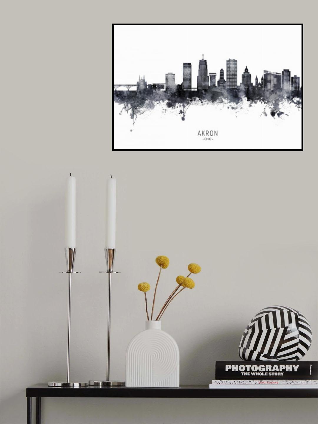 Akron Ohio Skyline Poster och Canvastavla