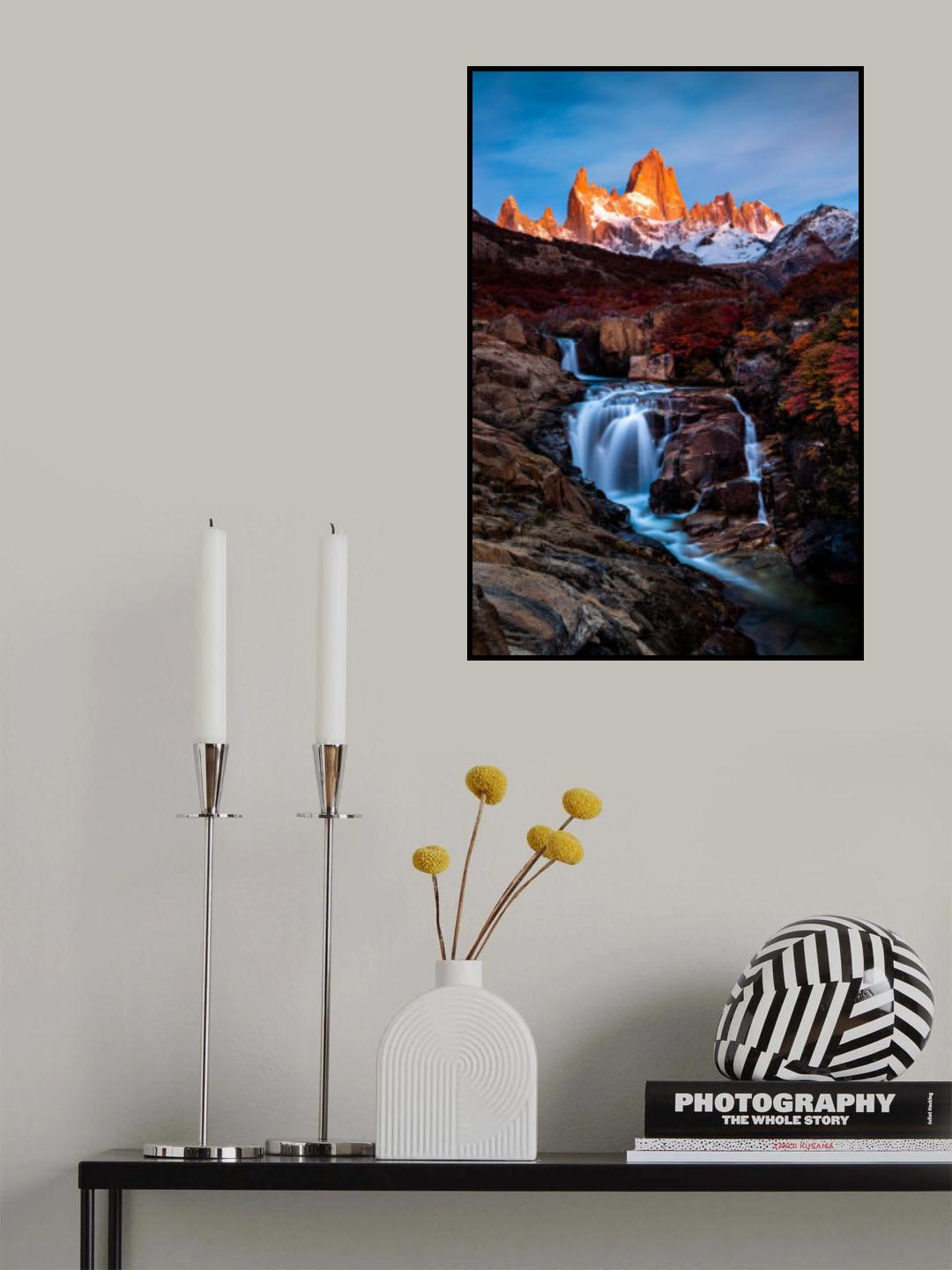 Waterfalls in Sunrise Poster och Canvastavla