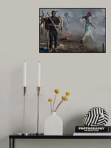 In a Mundari camp some use firearms while others use bows and arrows Poster och Canvastavla