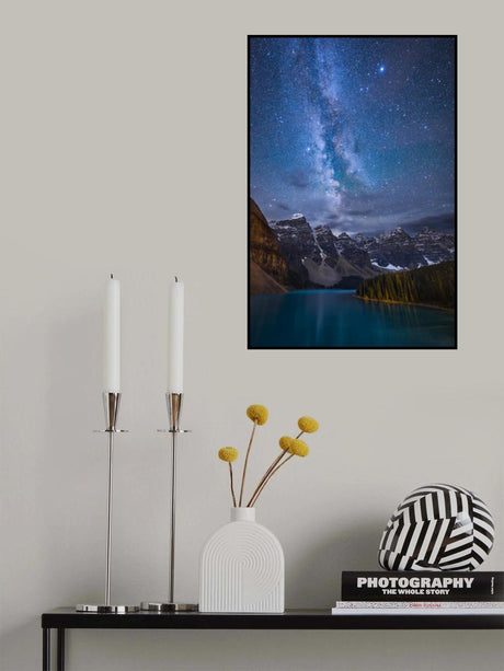 Moraine Lake Under The Night Sky Poster och Canvastavla