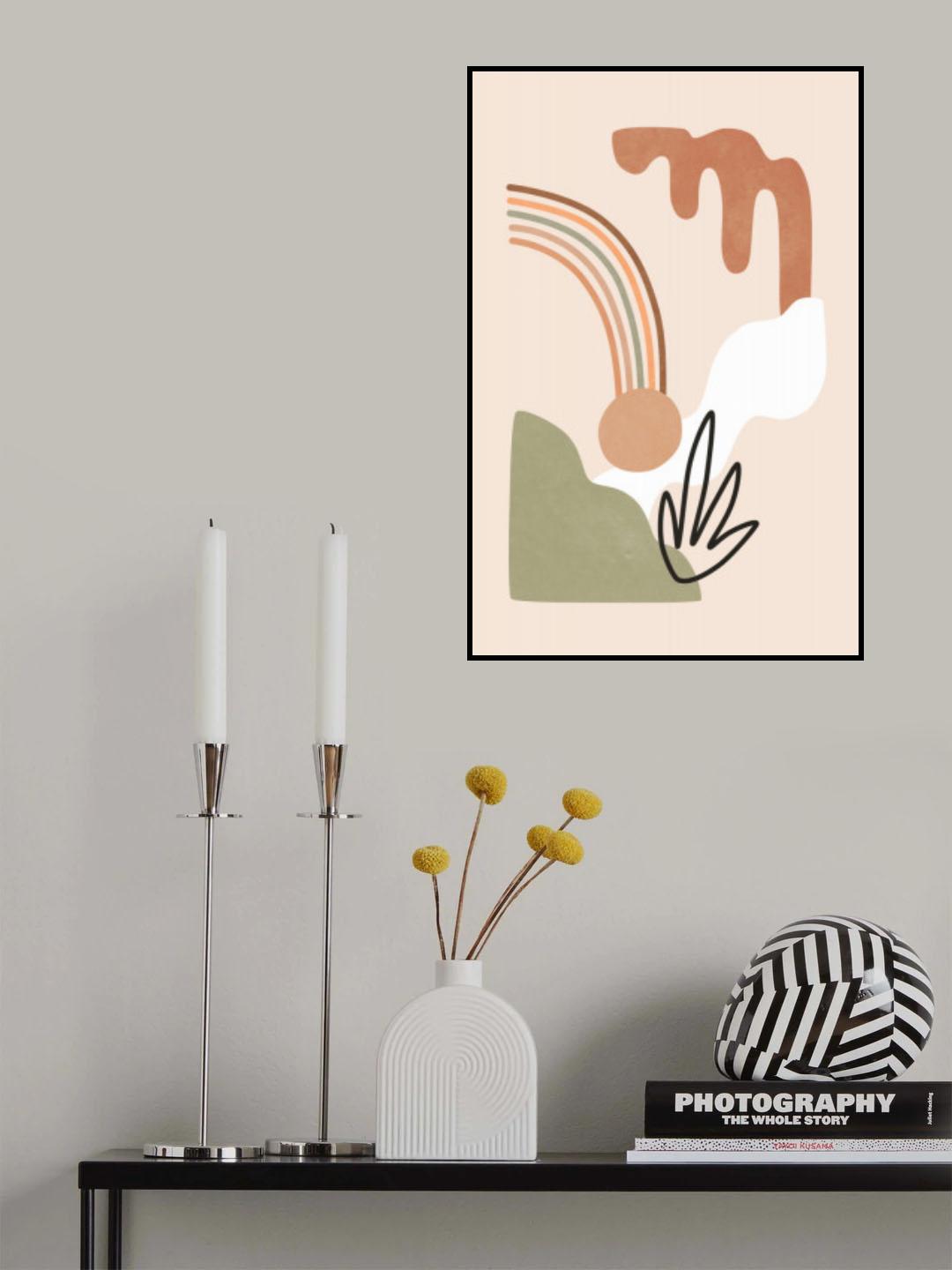 Misty Mountain Shapes Color and Shapes Poster och Canvastavla