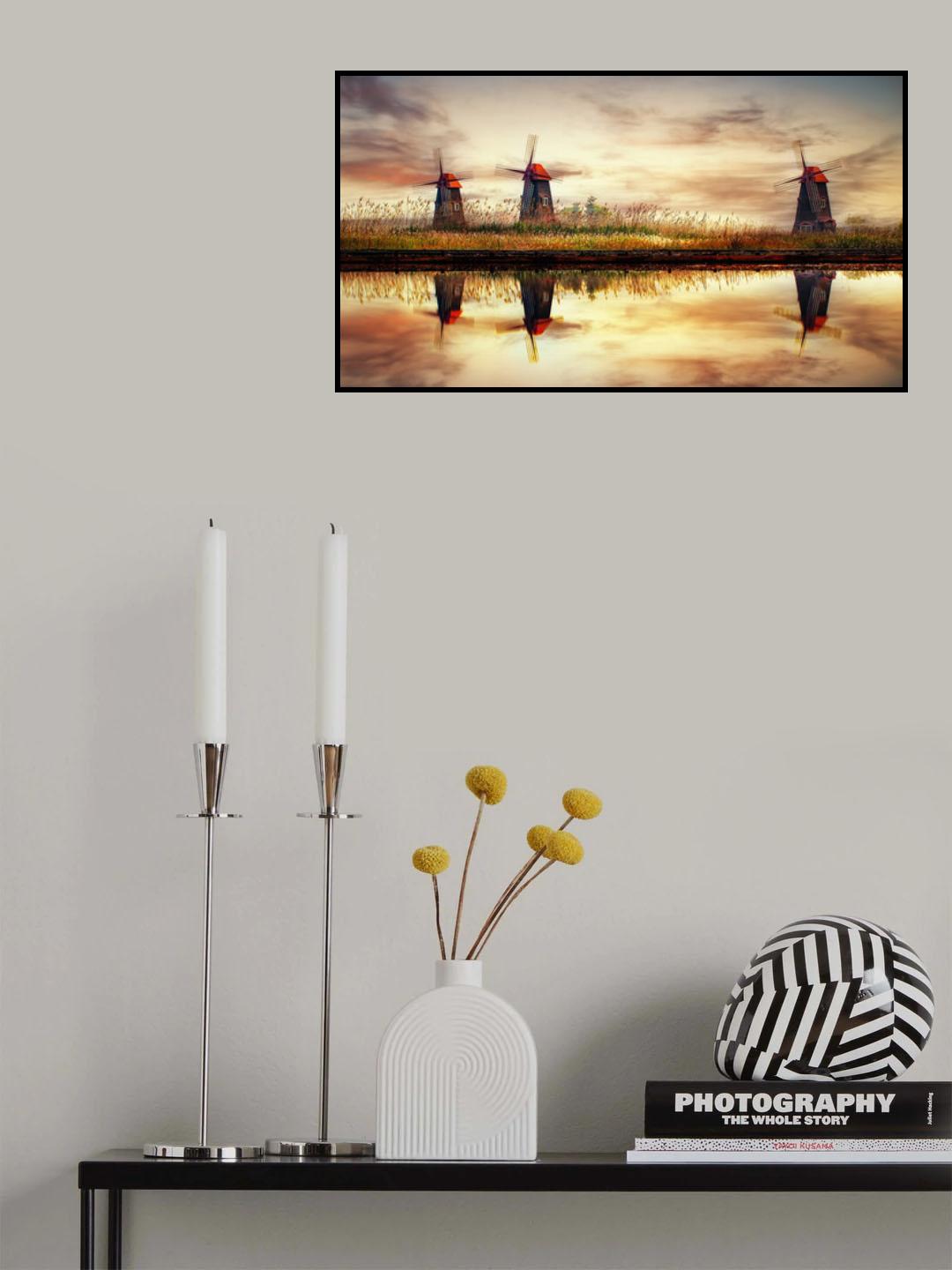 windmills on salt pond Poster och Canvastavla
