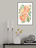 Begonia ranunculus bouquet in coral Poster och Canvastavla