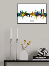 Prague Czech Republic Skyline Poster och Canvastavla