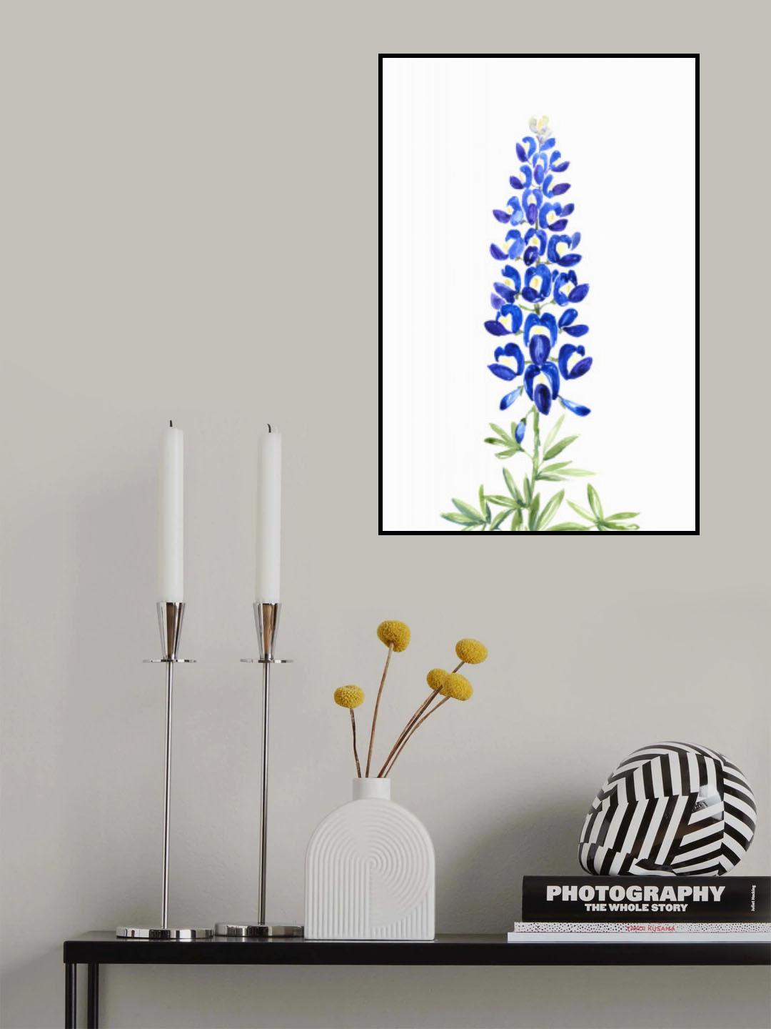 Watercolor Texas bluebonnet Poster och Canvastavla