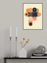 Rainbow Plus Shapes  Blue Mustard8 Poster och Canvastavla