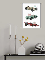 Vintage Racecars Poster och Canvastavla