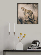 Cheetahs Tropical Jungle Monochrome Poster och Canvastavla