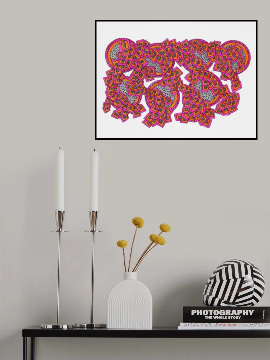 Circles Squares Chains Abstract Poster och Canvastavla