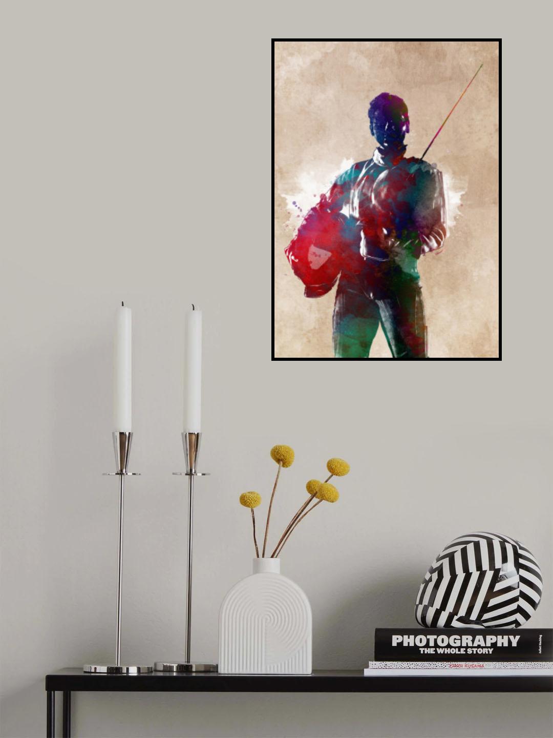 Fencing Sport Art 11 Poster och Canvastavla