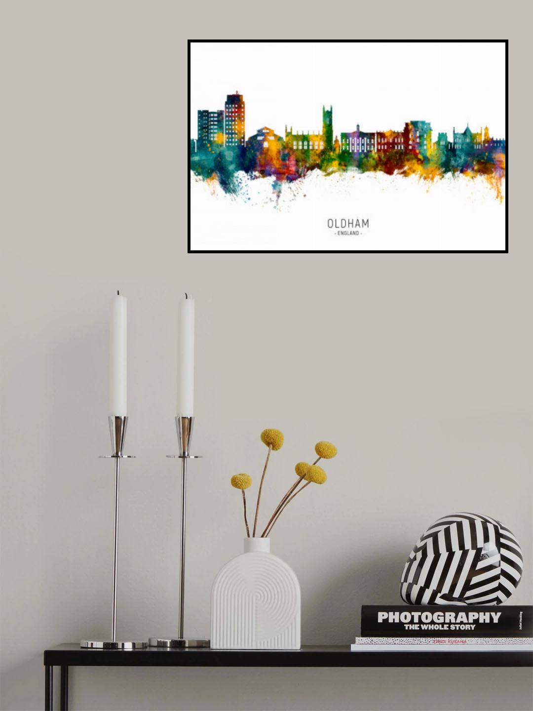 Oldham England Skyline Poster och Canvastavla