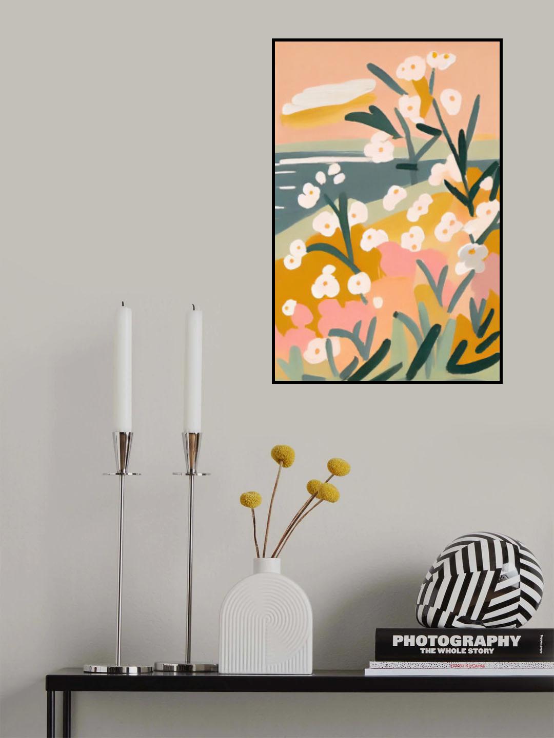 Flowers By The Sea Poster och Canvastavla