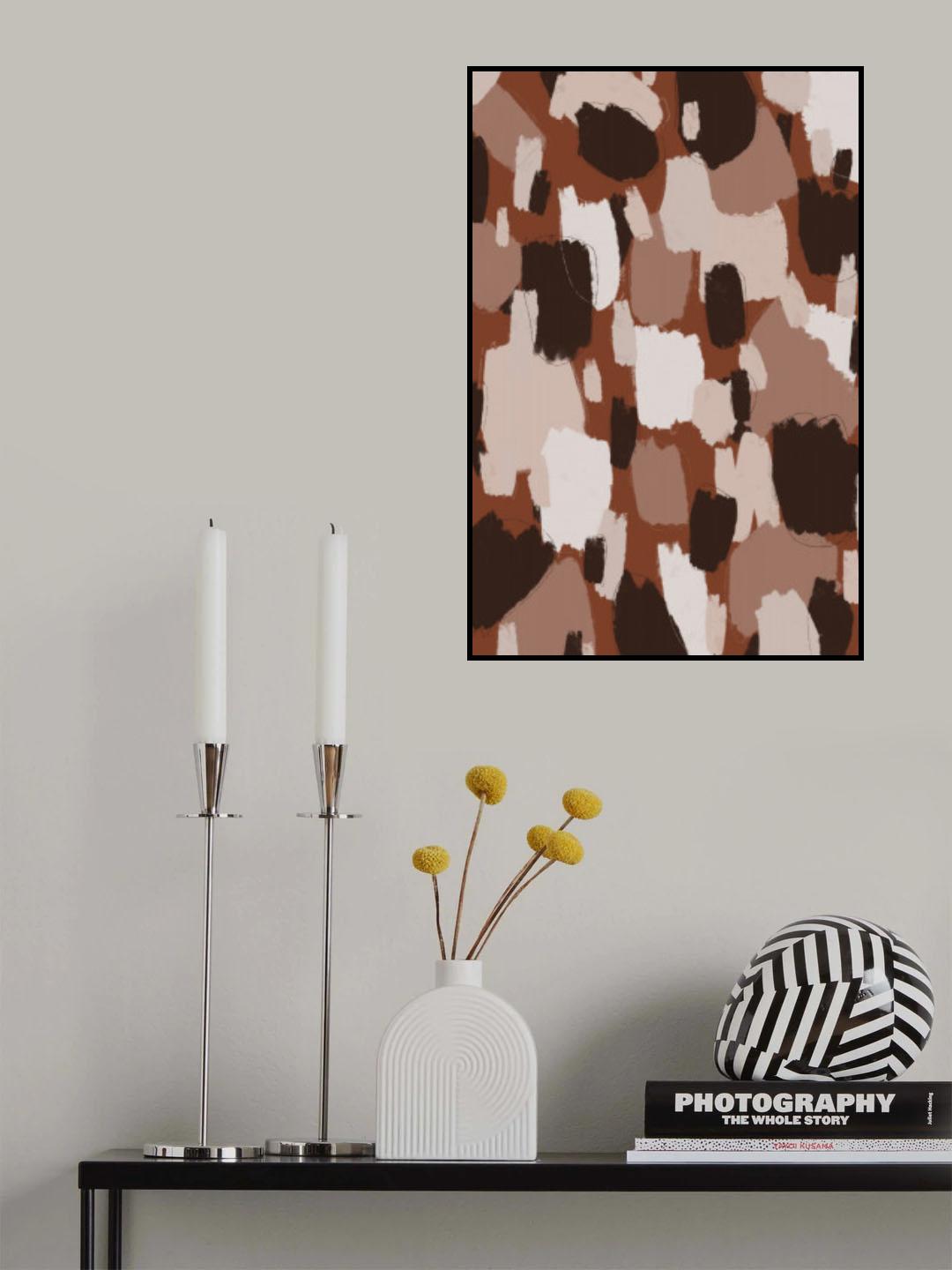 Thick Brown Strokes Poster och Canvastavla
