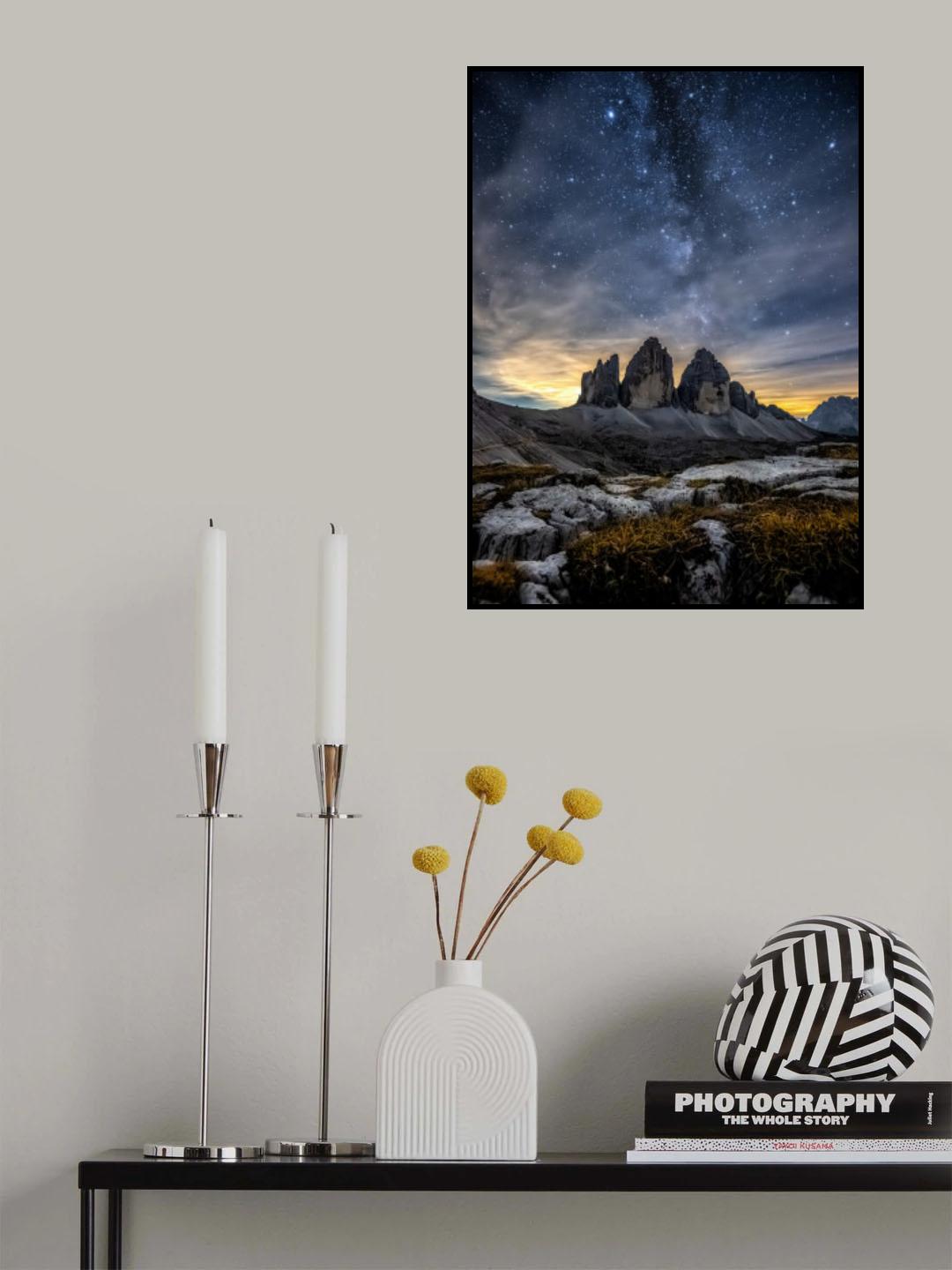 Dolomites at night Poster och Canvastavla