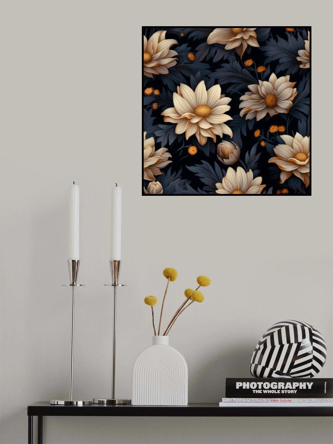 Dark Floral 1 Poster och Canvastavla