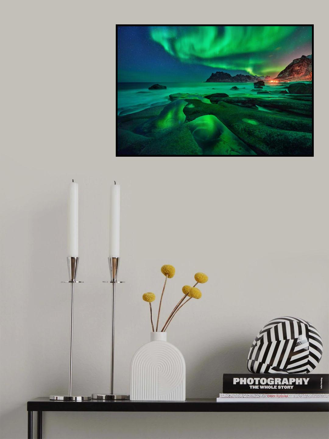 Evening walks on the beach Poster och Canvastavla