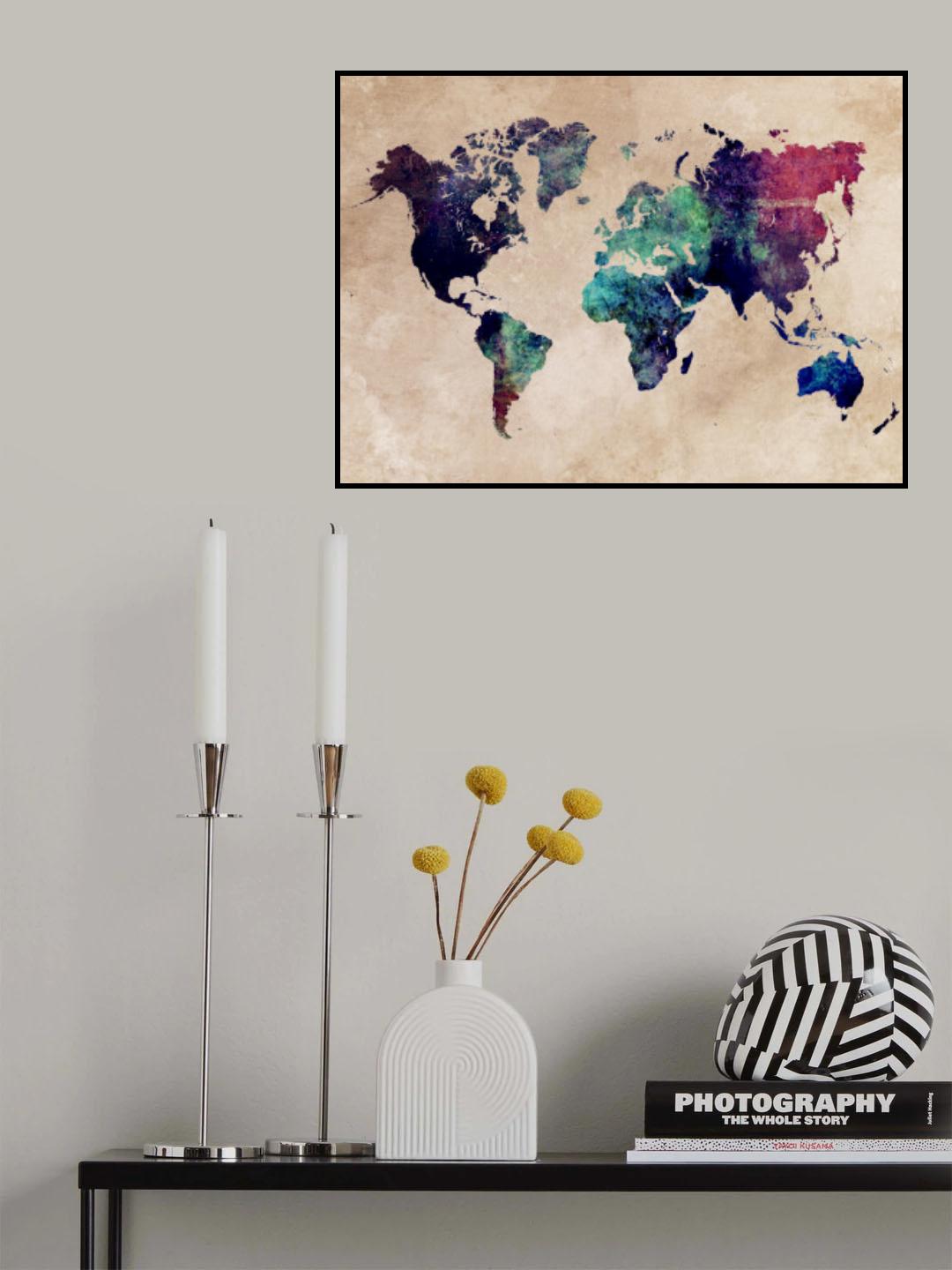 World map 4 Poster och Canvastavla