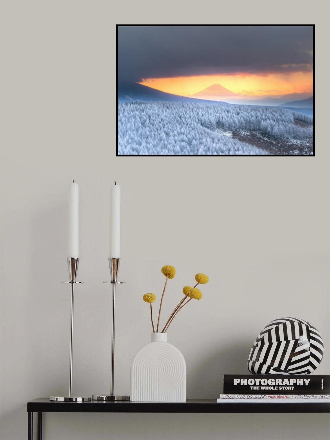 Sea of Foggy Ice and Mt.Fuji Poster och Canvastavla