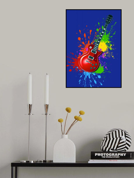 Electric Guitar Pop Art Colours (h) Poster och Canvastavla
