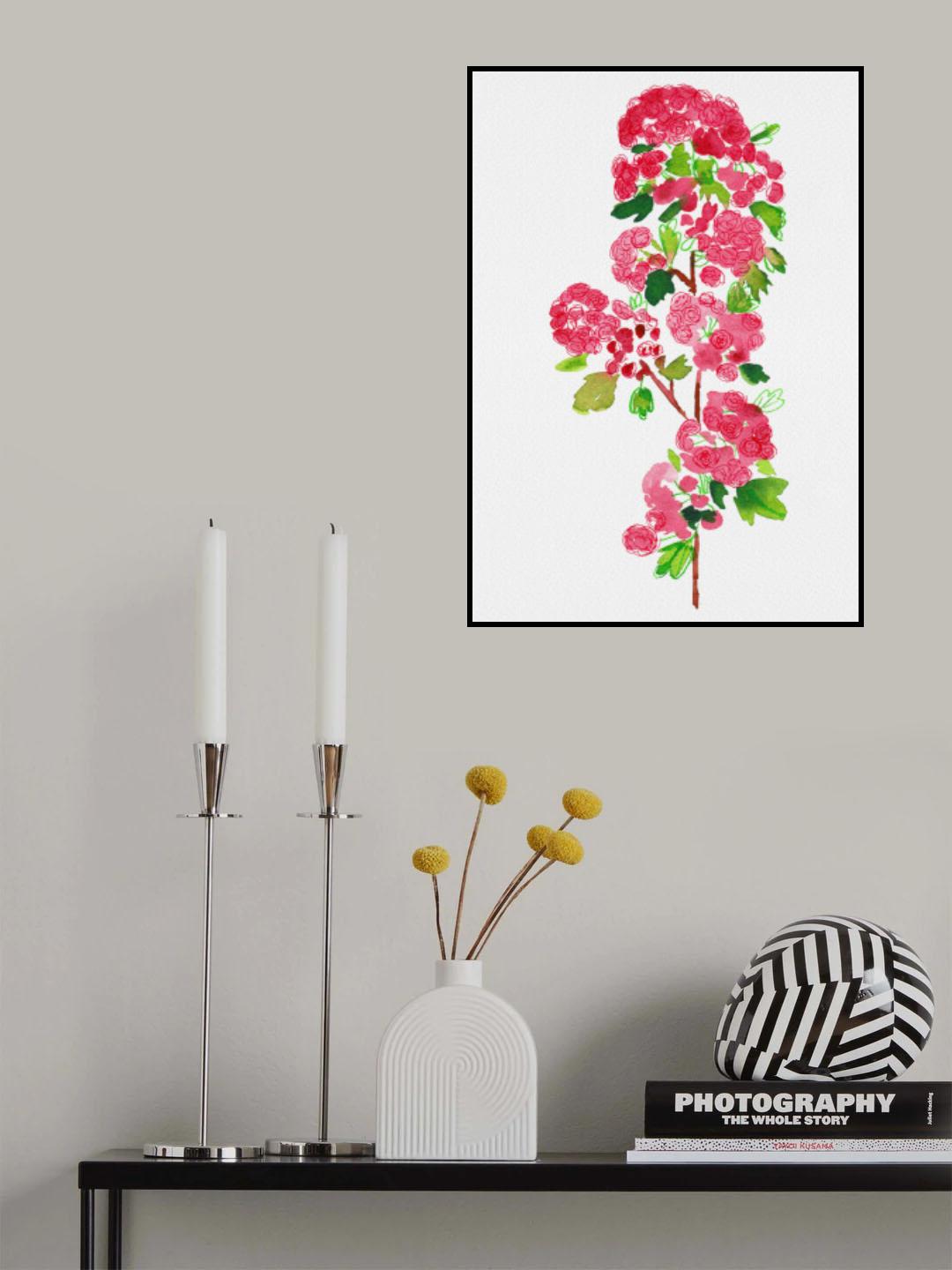Crataegus laevigata 'Paul's Scarlet' botanical painting Poster och Canvastavla
