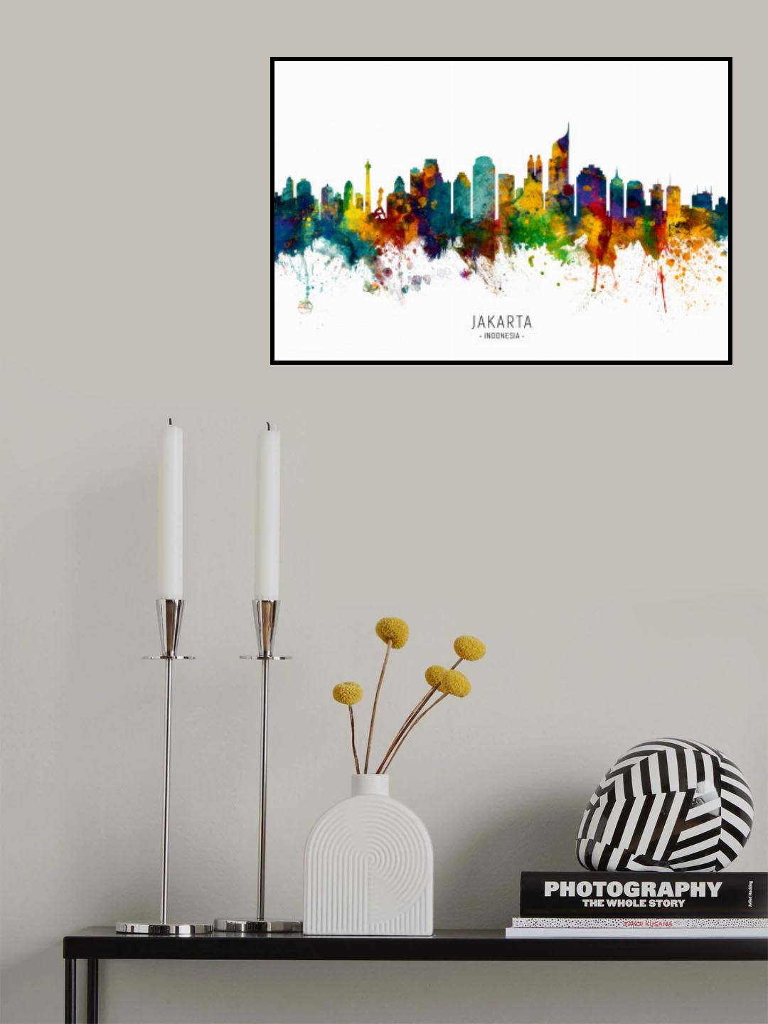 Jakarta Skyline Indonesia Poster och Canvastavla