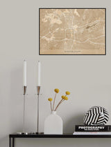 Map of Winston Salem (NC, USA) in sepia vintage style Poster och Canvastavla
