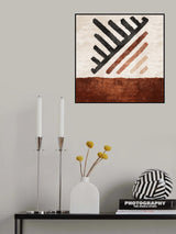 Geometrik Cizgili Kilim Kiremit Poster och Canvastavla